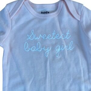 Sandy & Simon Pink Sweetest Baby Girl Footed Pajamas Sleepsuit 3-6M